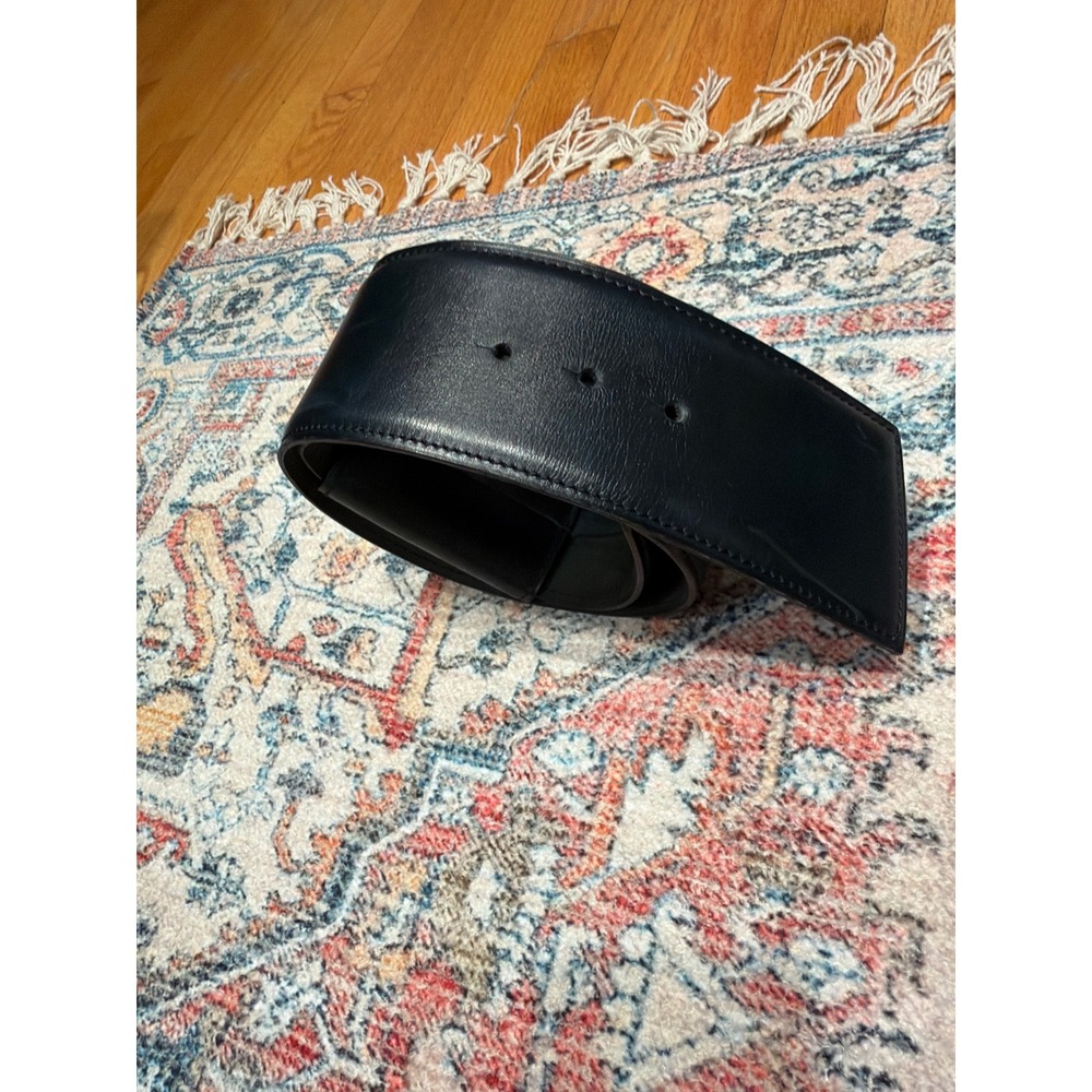 Alaia Paris Womens Black Leather Wide Corset Waist Belt Size 70 Made in France - Picture 7 of 7